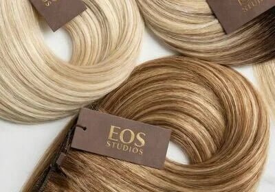 Custom logo label on hair extension packaging