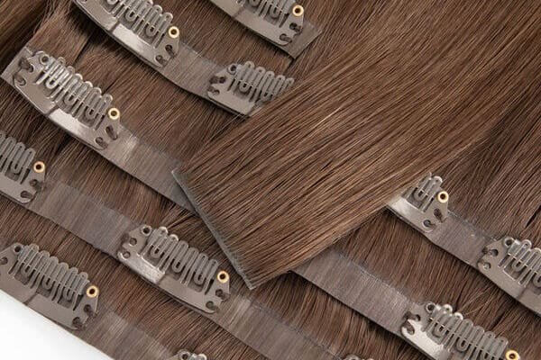 Double drawn clip-in hair extensions