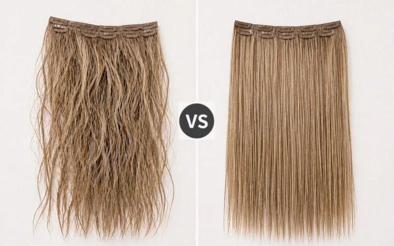 Tangled hair vs smooth hair after washing comparison